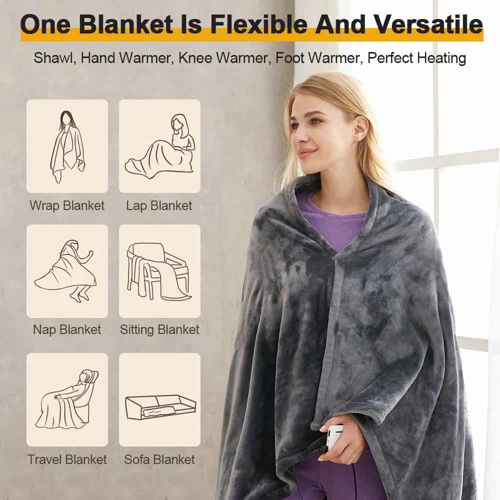 Heated Blanket Sweater, USB Heated Blanket, Cordless Electric Blanket, 9 Heating Zones, Machine Washable Super Cozy Soft Wearable Blanket