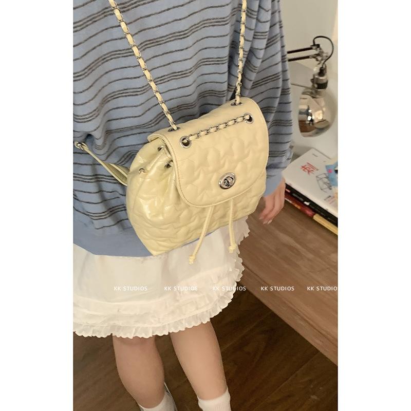 Korean Xiaoxiangfeng Diamond Chain Backpack Bag Women's 2025 New Fashion Versatile Korean Version Casual Bucket Bag