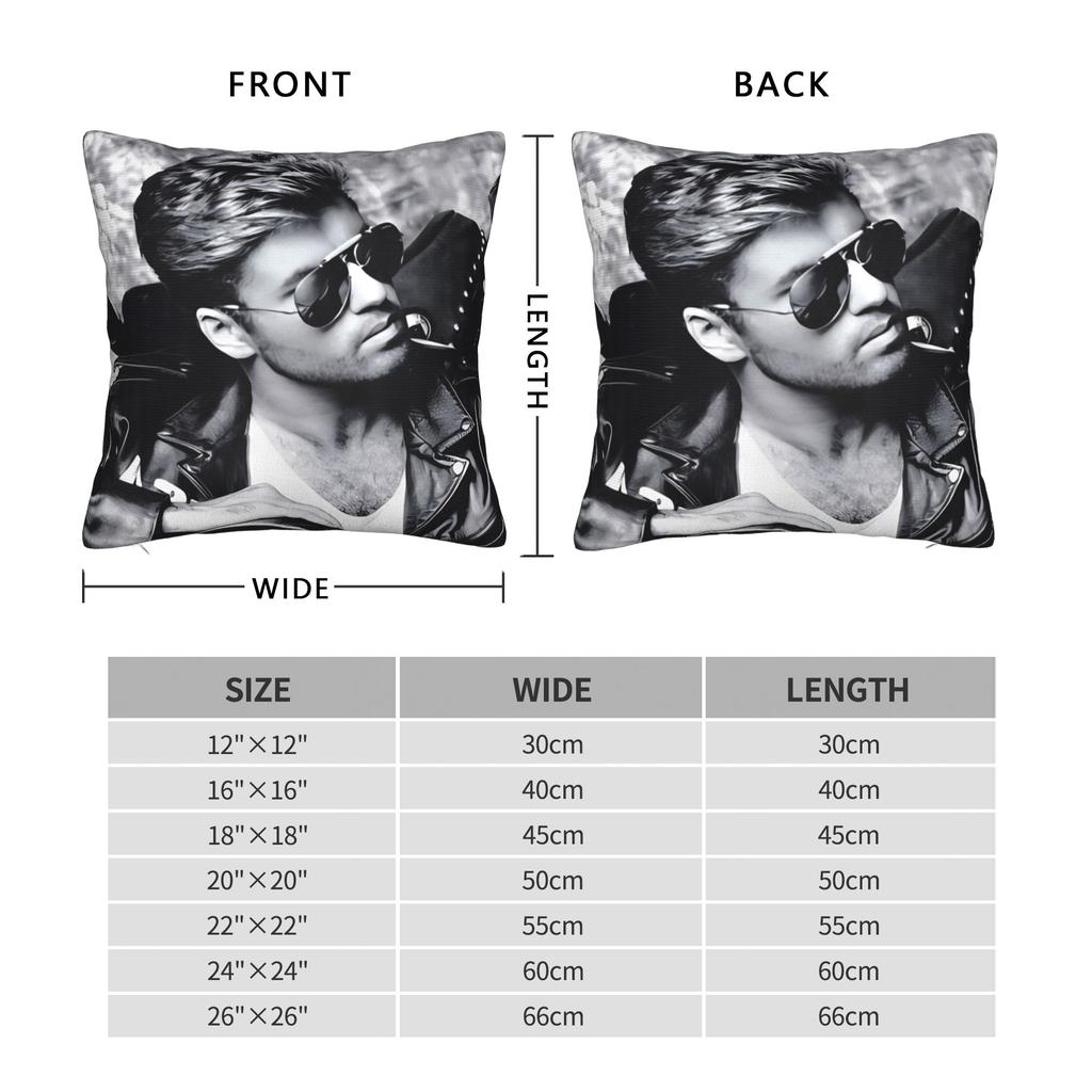 George Music Rascal Art Pillow Case Soft Pillow Cover For Sofa Bedroom Home Decor Vintage Pillowcases