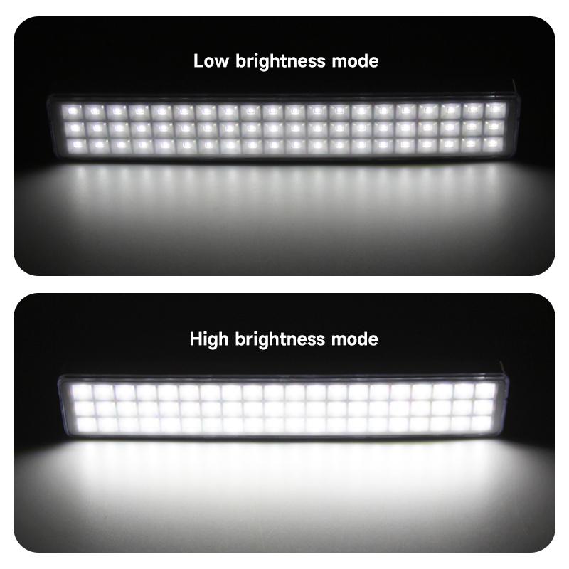 60LEDs Wall-mounted Emergency Light 2 Modes Dimmable Outdoor Portable Camping Light Multifunctional Lamp for Power Failure