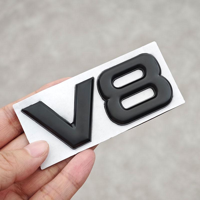 

3D Metal Chrome Black V8 Car Rear Trunk Sticker Emblem Badge Decals for Auto Accessories матовый черный