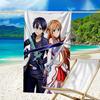 1pc Sword Art Online1 Beach Towel, Beach and Seaside Swimming Pool Equipment, Fashion Pattern, Rectangular, Travel Essentials