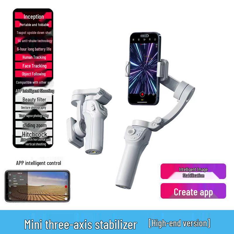 Smart Handheld Gimbal: Anti-Shake Stabilizer for Video Recording, Live Streaming, Vlogging & Face Tracking