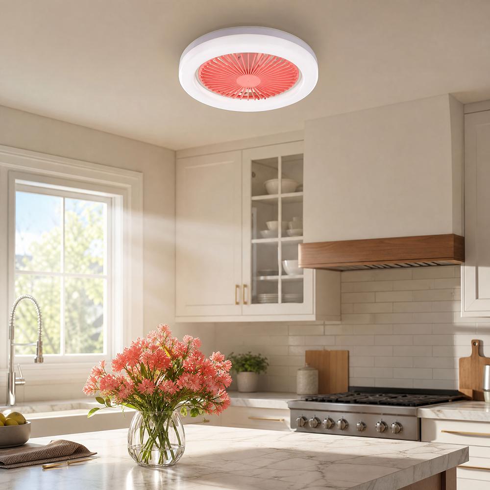 AC 85-265V Ceiling Fan Light E27 Quiet Ceiling Fan Modern Small Ceiling Fan  Kitchen розовый