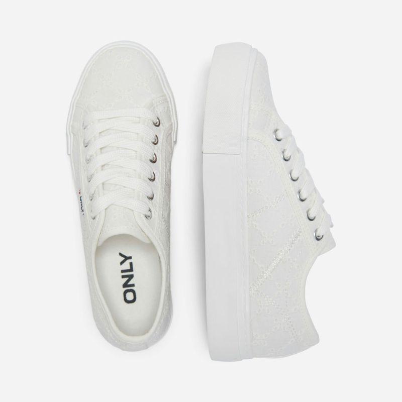 Noomi Embroidered Canvas Lace-up Sneakers Women ONLY