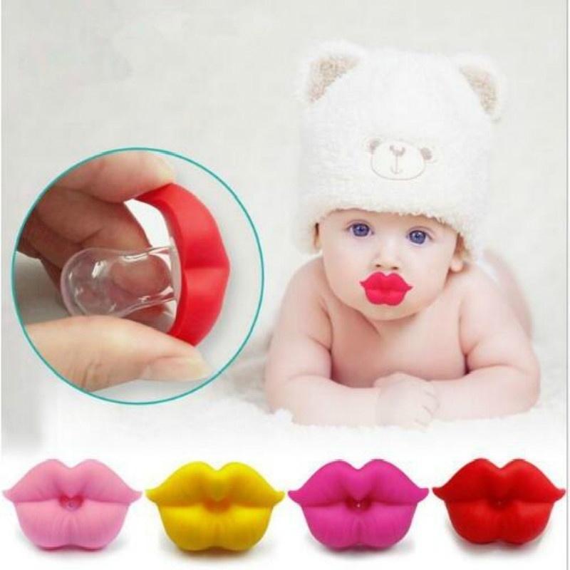 Nuevo Chupete para Bebé Labios Rojos Beso Chupones Divertidos Silicona Tetinas de Bebé Mordedor Calmantes Chupones