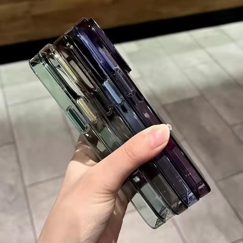 Luxury Transparent PC Shockproof Bumper phone case for iphone 16 15 14 13 12 11 Pro Max Plus Metal buttons cover