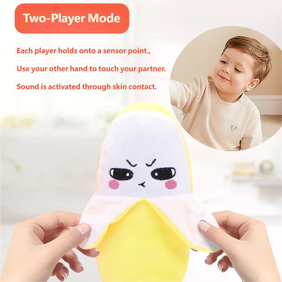 Funny Banana Induction Musical Plush Toy Touch Sensing Piano Beat Rhythm Dual Play Mode Couple Family Party Sensory Game Gift