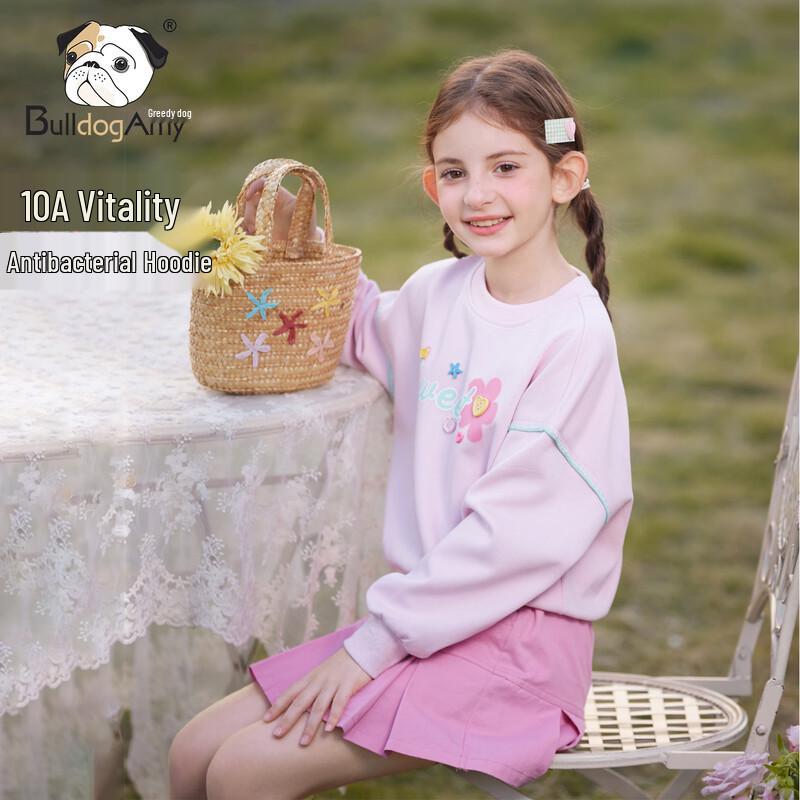 Chanzuigou Girls  Sweet Antibacterial Sweatshirt with 3D Buttons 140 cm