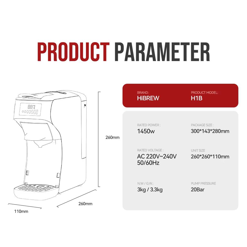 New HiBREW 6in1 Capsule Coffee Machine Hot/Cold Multiple Espresso Cafetera Cappuccino Coffee Maker Dolce Gusto Nespresso Powder H1B