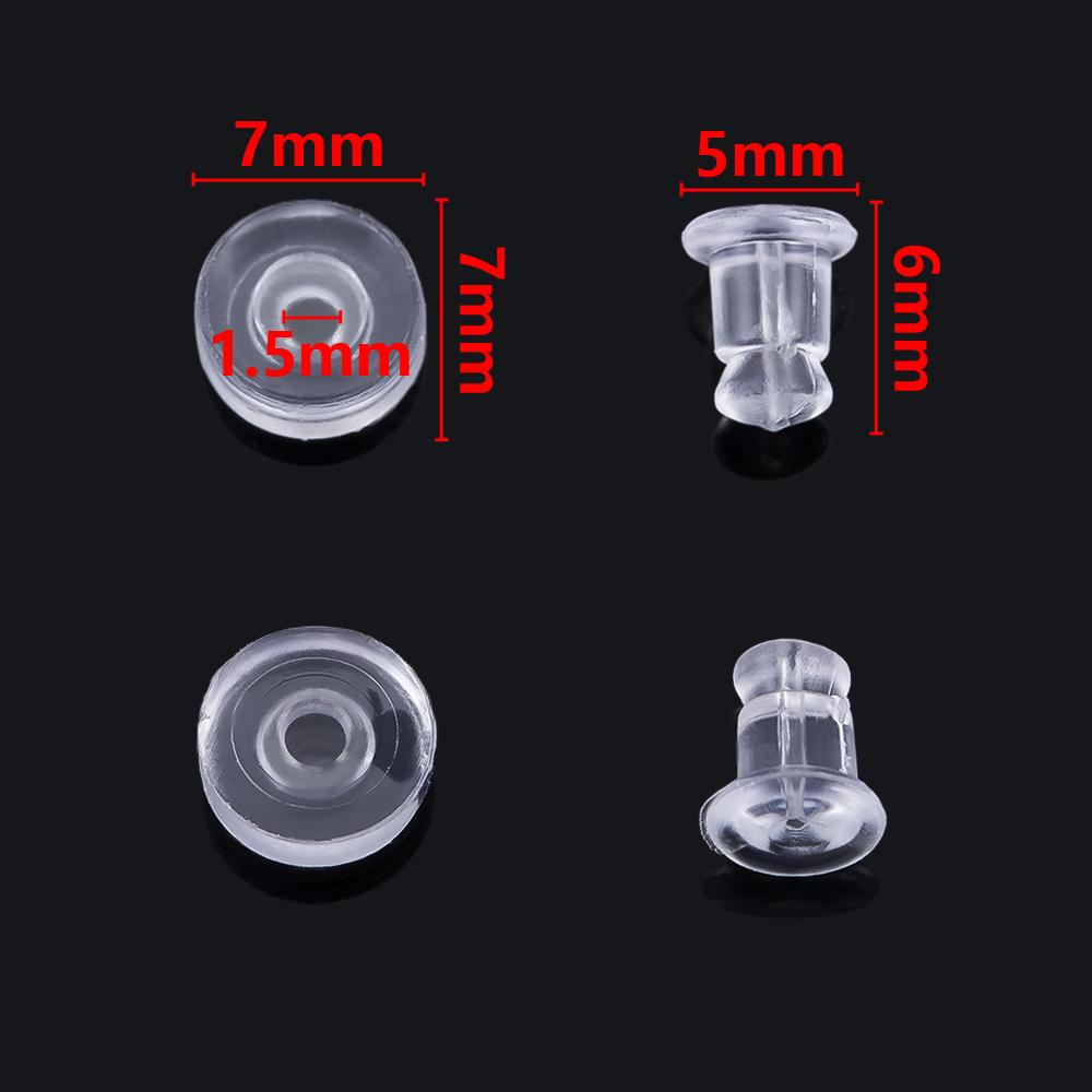 50pcs-1000pcs Soft Silicone Rubber Earring Back Stopper for Stud Earrings DIY Earring Findings Accessories Bullet Tube Ear Plugs