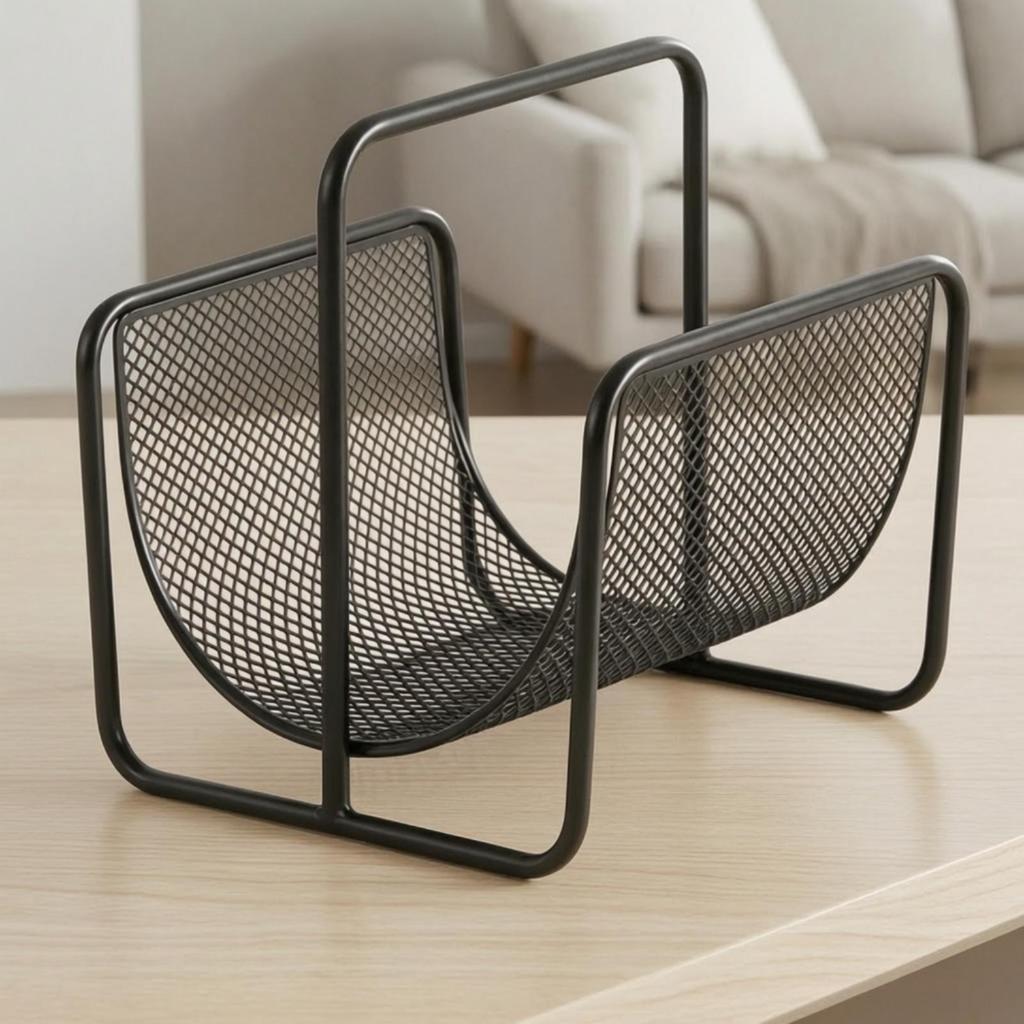 Metal Magazine Rack with Carry Handle Sturdy Floor Decorative