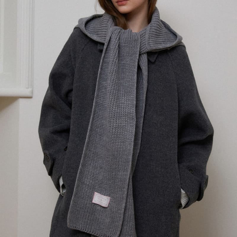 TATIANA Knit Hoodie Shawl Muffler MF8116 3 Colors