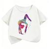 Funny Dance Girl Design Printed T Shirts Short Sleeve Fashion Kids Childrens Tshirt Girls Summer Spring Casual Top Tee