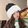 Cappello di Lana Carino con Orecchie d'Orso Giapponese per Donna in Autunno e Inverno Nuovo Caldo Cappello a Maglia che Mostra il Viso Protezione per Collo e Orecchie Cappello