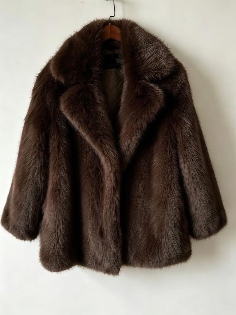 Autumn and winter new fur coat feeling suit collar imitation fox fur coat large size