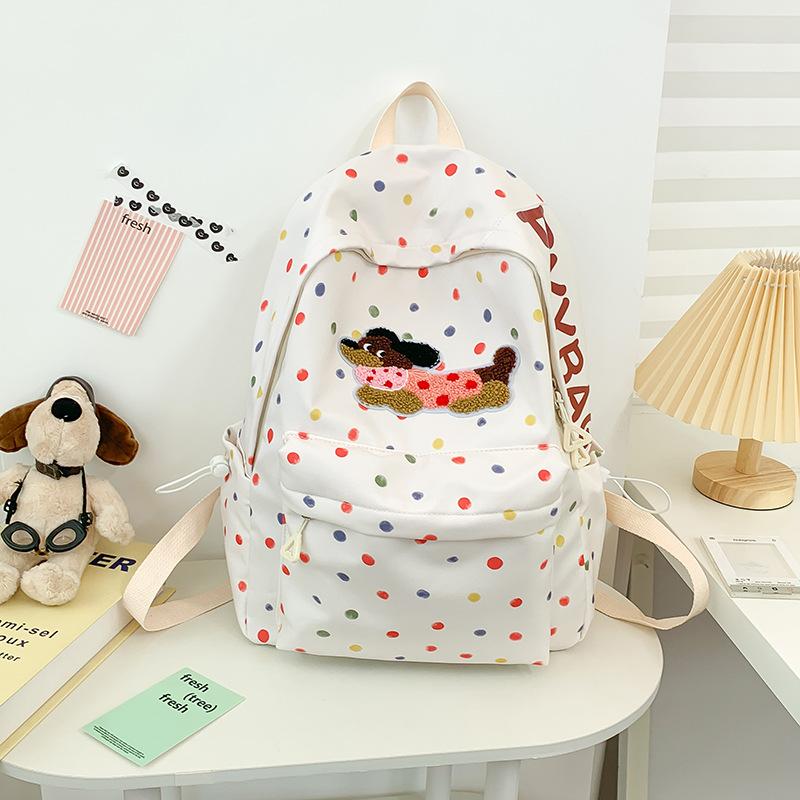 New High-value Schoolbag Ins Niche Female Junior High School Student Cute Puppy Computer Backpack Female Travel Backpack