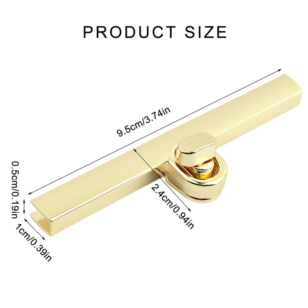 Modern 9.5CM Metal Turn Lock for DIY Handmade Bags Secure Purse Closure Accessory Purse Lock Replacement
