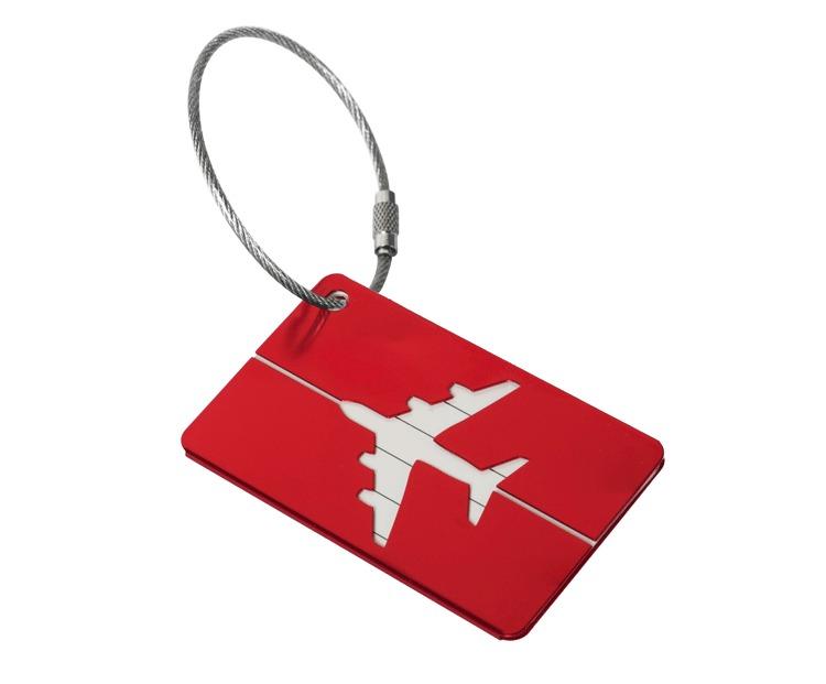 Aluminium Alloy Aircraft Luggage Tag with Name Travel Luggage Tag ID Card Anti-lost Solid Colour Travel Accessories