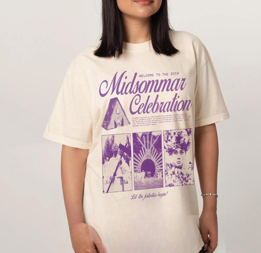 Retro Midsummer Nights Horror Commemorative Tshirt Fun and Modern Horror Movie Tshirt Unisex Highquality Pure Cotton