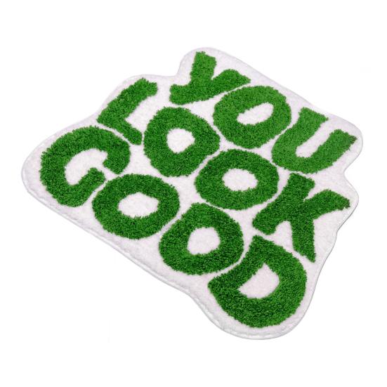 

Коврик для ванной противоскользящий коврик для ванной супермягкий быстросохнущий водопоглощающий ультратолстый 40x60cm белый/зелёный