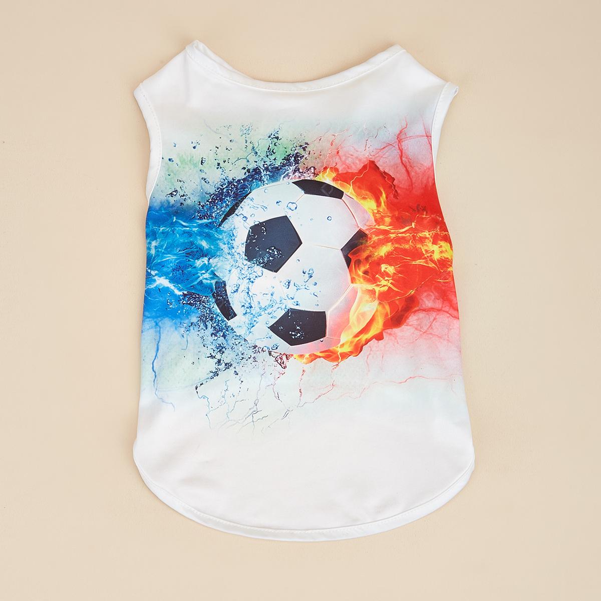 

Soccer Goal Dog Shirts Button Up Dog Clothes Breathable Pet T-Shirt Sweatshirt for Small Medium Dogs Cats XS（old） белый
