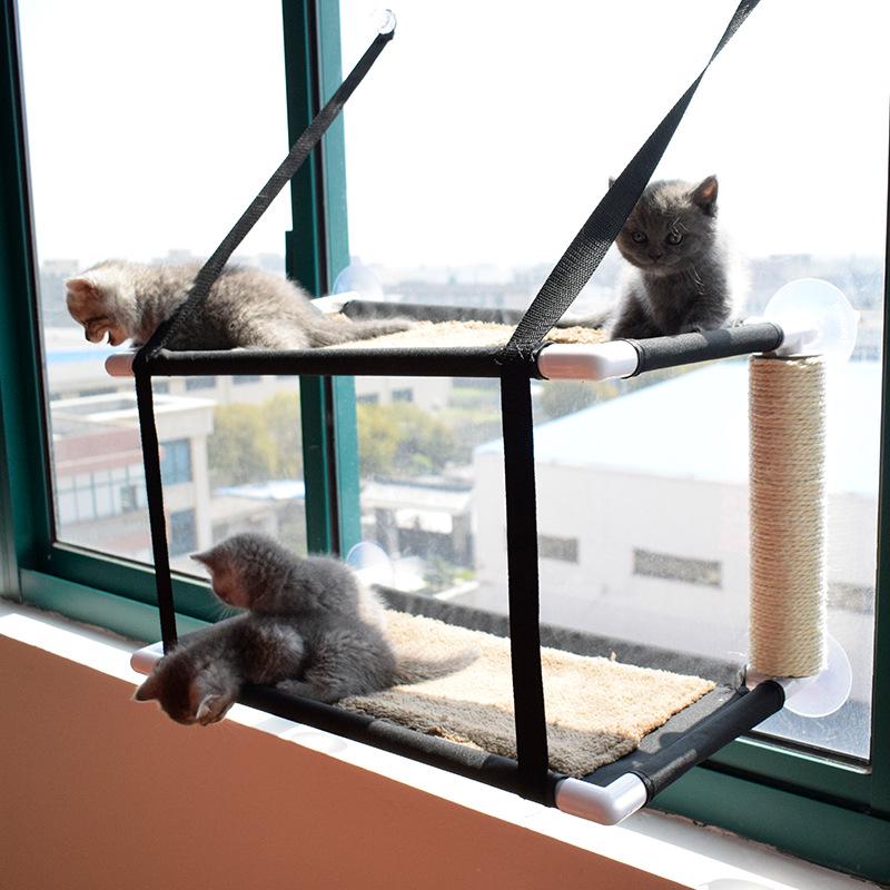 

Double-Layer Cat Window Hammock: Sunbathing & Winter Nest with Suction Cup Attachment