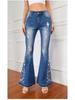 Women's 3D Embroidery Flare Jeans