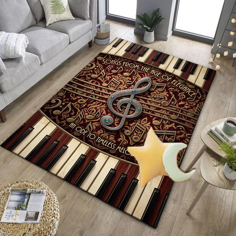 Music Notes Harmony Office Rug Chair Mat, Entryway Carpet, Suitable for Front Door, Bedroom, Living Room, Desk, Holiday Gift