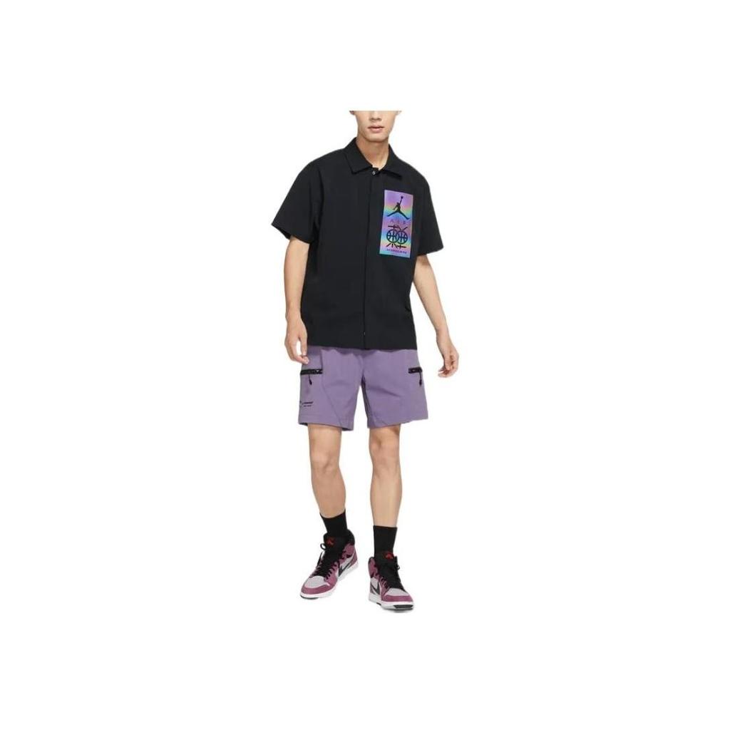 Jordan Dongdan Laser Pattern Short Sleeve Shirt Black Men's DV6283-010