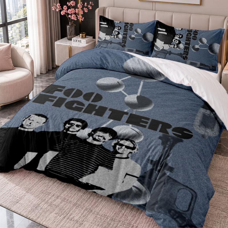 Foo Fighters 3Pcs Bedding Set Duvet Cover With Two Pillowcases For Bedroom Home Decoration