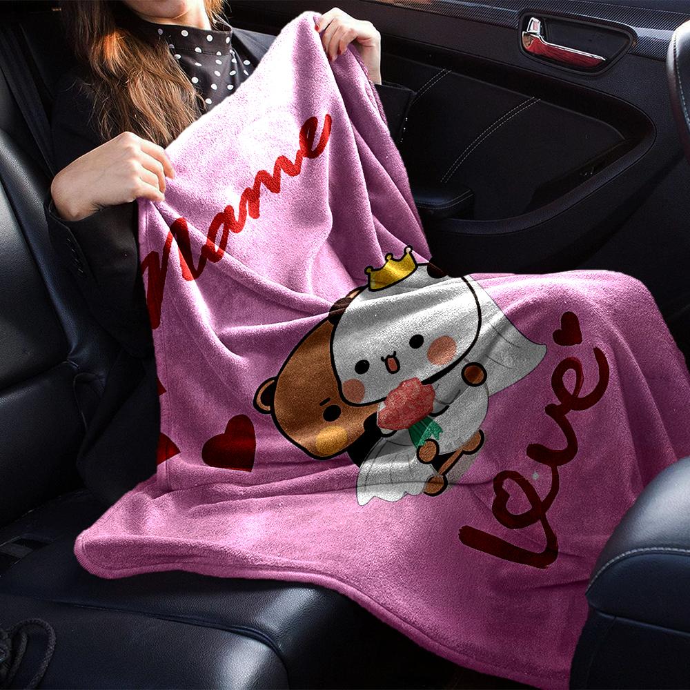 Customiz Name Personality Bubu Dudu Blanket Soft &Warm Sofa Office Bed Travel Lunch Break Blanket, Gift Suitable for All Seasons
