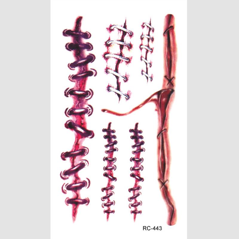Halloween Temporary Horror Surgery Wound Scar Tattoo Stickers