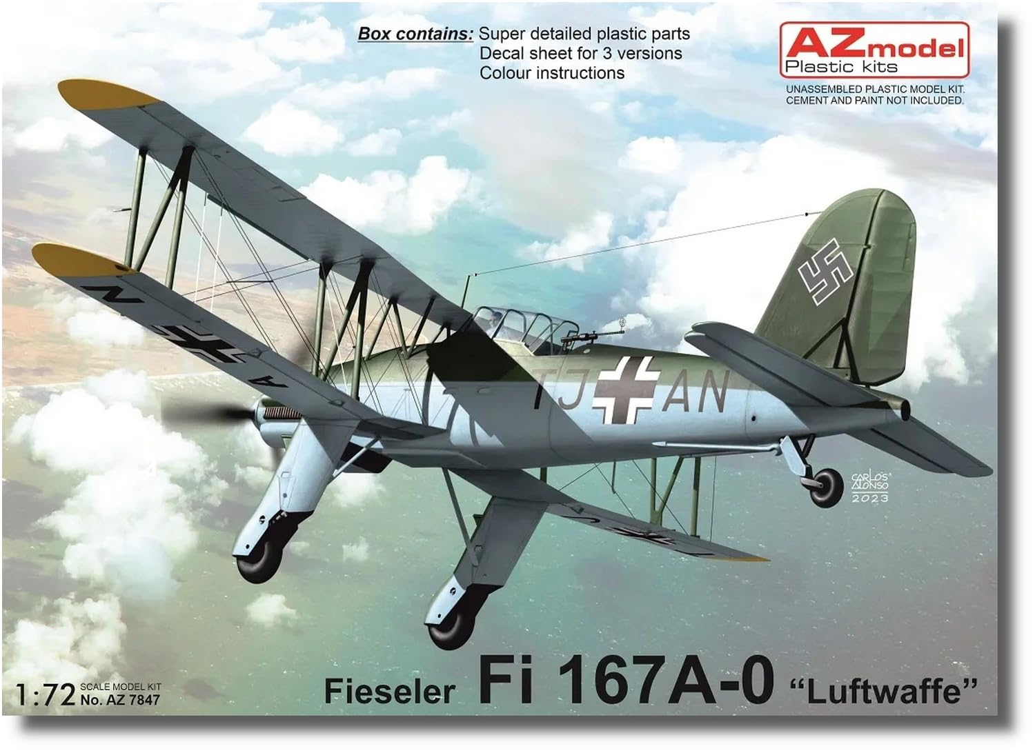 

Модель AZ, немецкая пластиковая модель Fieseler AZM7847 1/72 Fi167A-0