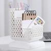 3-grid Pen Holder Plastic Hollow Storage Box for Student Desktop School Stationery Storage Multifu Phone Holder Storages Bucket