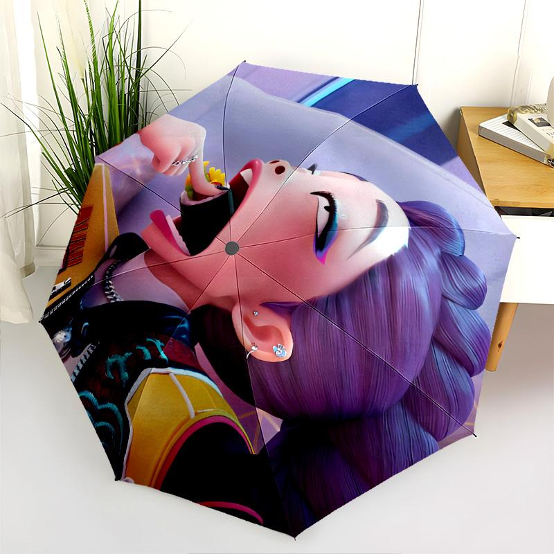 Vibrant Fashion Playful Elegance Folding umbrella Suitable for all seasons 8 paraphenoid bones Sun umbrella printing Gift