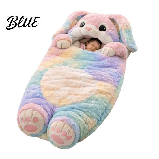 Indoor Outdoor Sleeping Bag Plush Rabbit Envelope Bag Lop-eared Bunny Slumber for Kids Portable Nap Mat Kids Animal Sack Home Travel Childhood