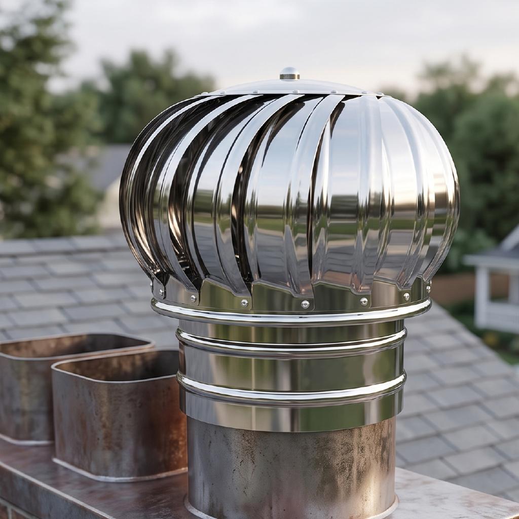160mm Roof Vent Attic Fan Thickened Quiet Powerful Airflow Stainless Steel Turbines Roof Ventilator for Factory Farm