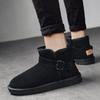 Men's High-top Snow Boots Winter New Leather Velvet Thickened Cold-proof and Warm Outdoor Snow Sports Men's Shoes