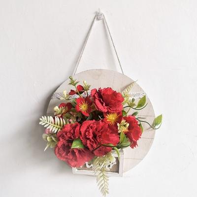 Wood Wall Decoration Flower Basket Wall Mounted Decorative Wall Hanging Flower Pots Round Dried Flower Basket Indoor Decoration