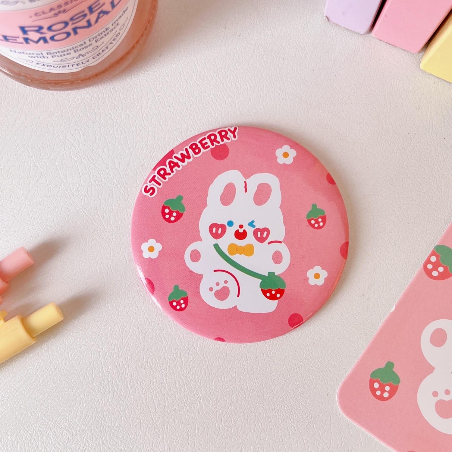 

1 шт., милое мультяшное зеркало для макияжа, карманное дорожное зеркало для макияжа, портативное мини-круглое зеркало небольшого размера, мини-зеркало для макияжа для женщин