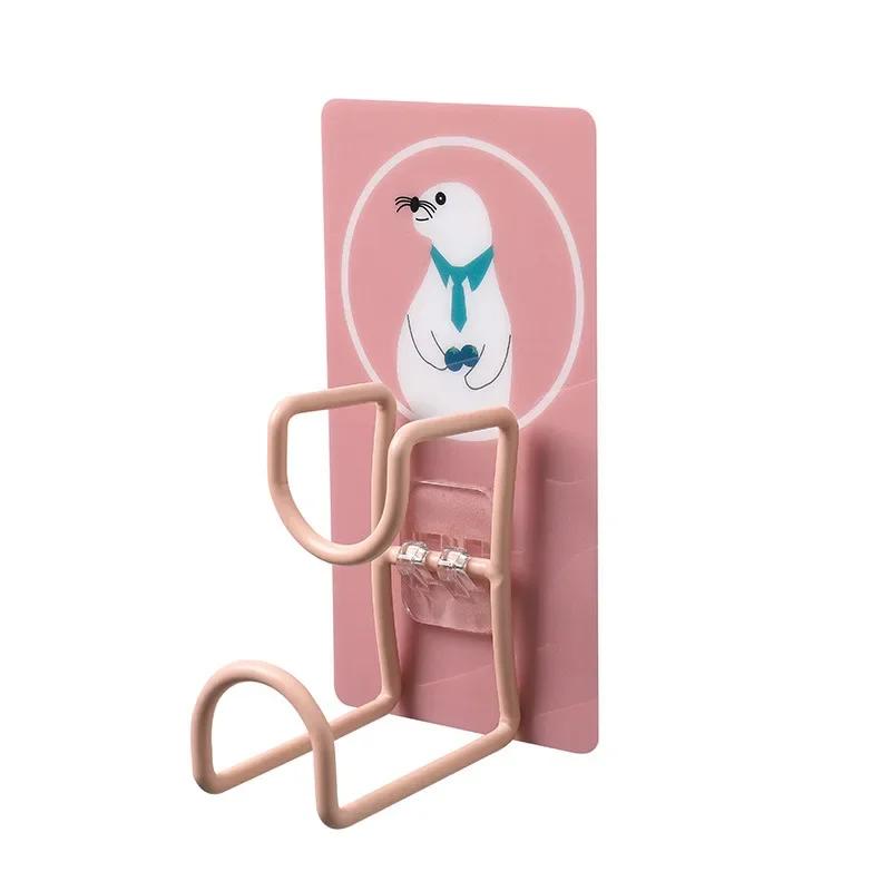 Wall Hanger Hook Waterproof Storage Holder Cartoon Strong Suction Self Adhesive Hook Heavy Load Rack Cup Sucker for Kitchen Bath