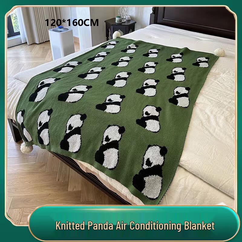 OEING Panda Knitted Blanket 120x160cm