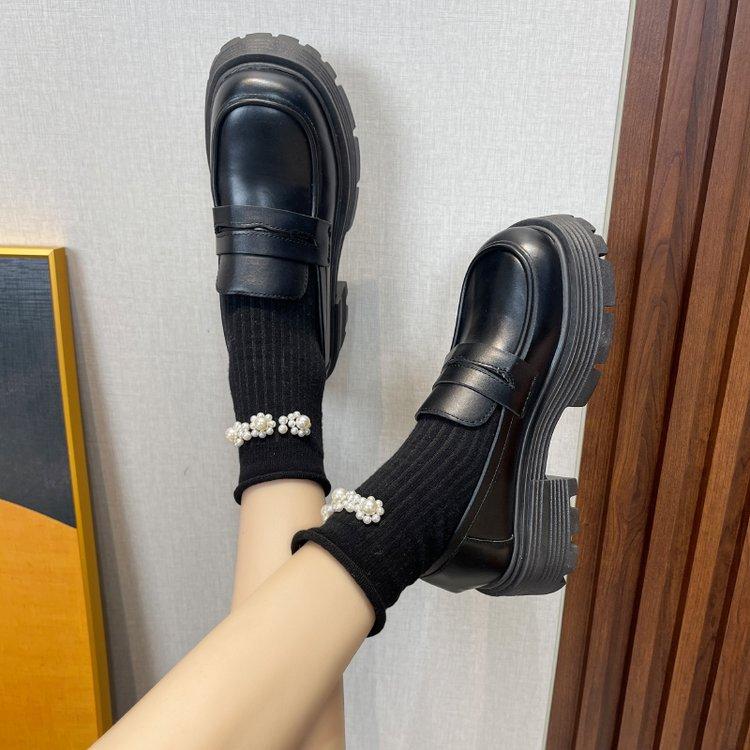 Fashion British Wind Spring and Summer New Small Leather Shoes Female Autumn and Winter New Thick Soles All Match Mary Jane Loafers