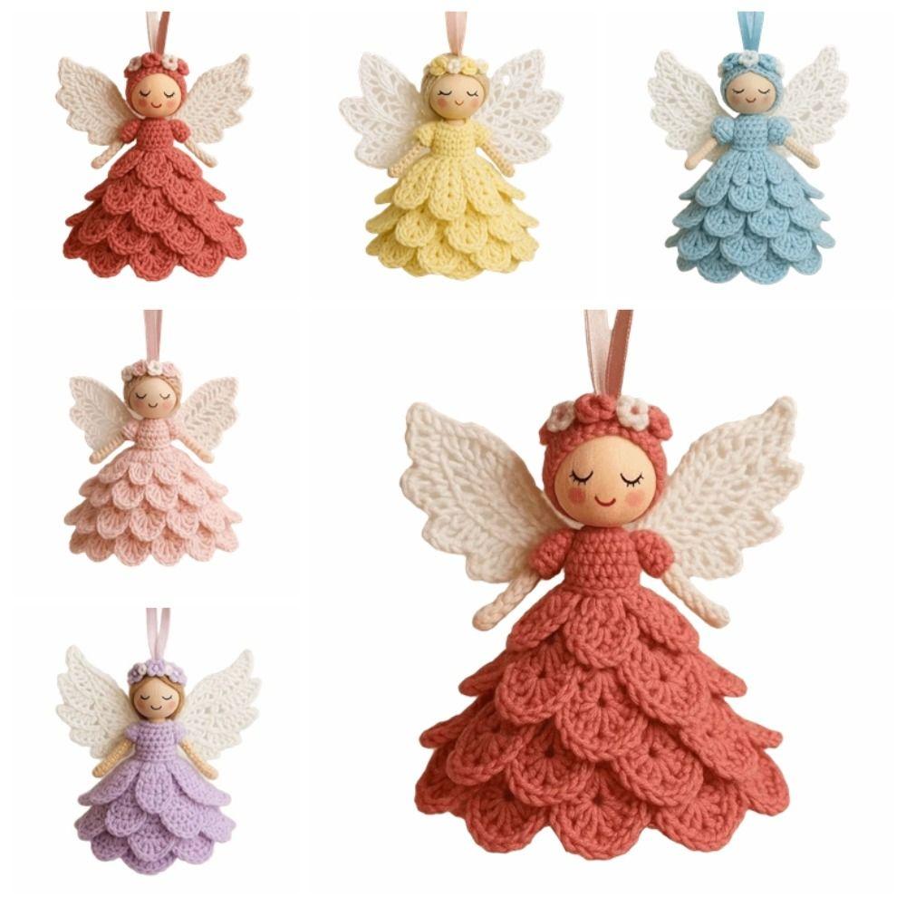 Cute Crochet Angel Ornament Kit Handmade Knitted Angel Pendant DIY Crochet Kit  Holiday Decor