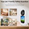 Telecamera Wi-Fi PTZ da 3 MP Videochiamata con Schermo IPS da 2,8 Pollici Rilevamento del Pianto del Bambino Telecamera IP di Sicurezza Monitor per Bambini e Animali Domestici iCSee Smart Hom