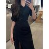 Summer Women's Fashion 2026 New Style Petite Slit Long Dress French Style Elegant High-End Look Super Stylish Shirt Dress