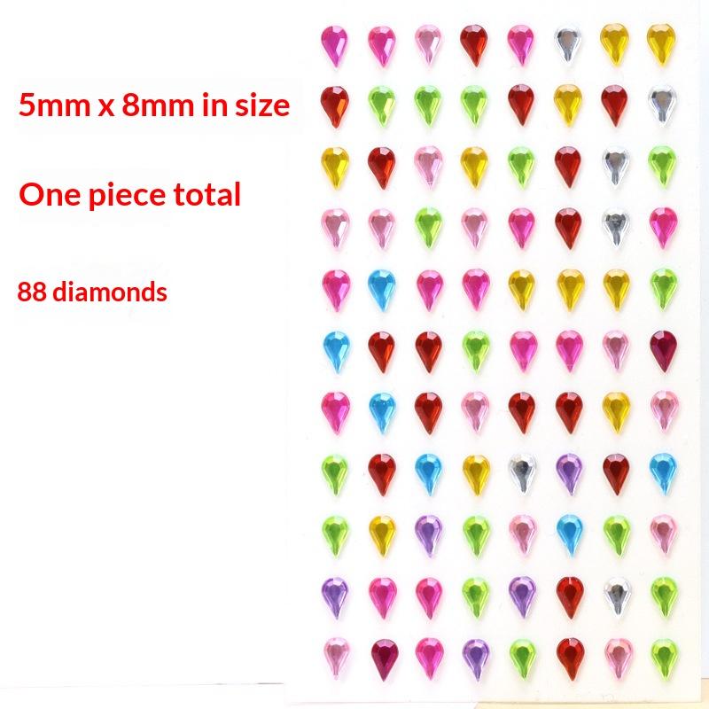 1Sheet Self Adhesive Rhinestone Jewelry Stickers On Face Gem Stickers Crystal Crafts Nail Body Makeup Card Making Craft Supplies