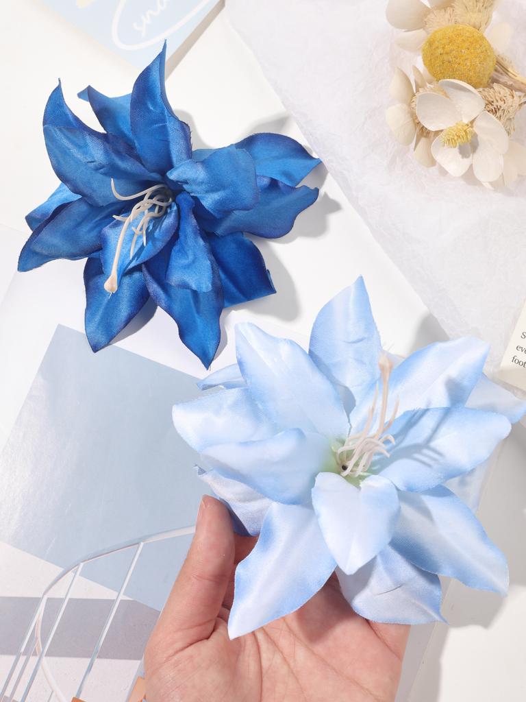 2 Pcs Elegant Bohemian Flower Compact Hair Clipsbridal Flower Side Pins Hairpin Vacation Beach Hair Accessories For Women