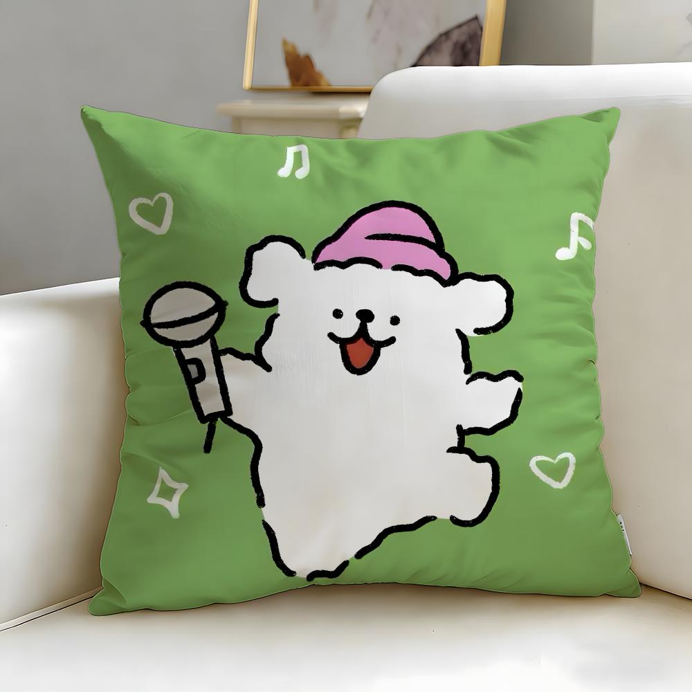 classic cartoon Line Puppy Cushion Cover Soft  EasyWash Pillow Case  Versatile for Couch Bed Travel and Office